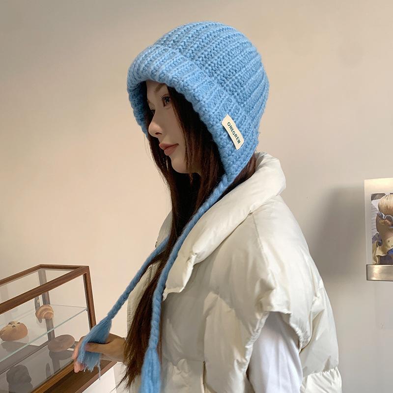 Vintage Fair Island Hat Women'S Windproof And Cold-Proof Wool Hat Warm Ear Protector Lei Feng Hat Show Face Small Knitted Hat