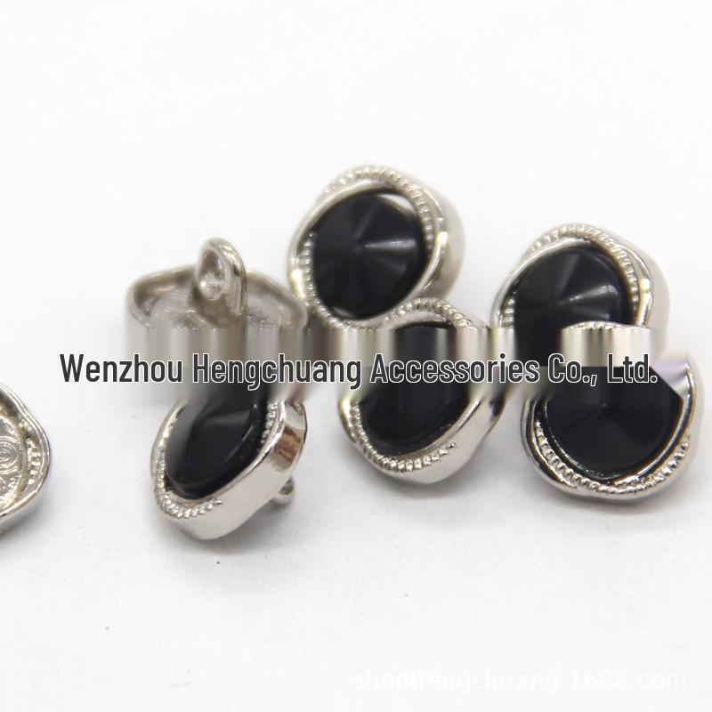 10.5mm High-Foot Zinc Alloy Shirt Buttons with Resin - Small Fragrant Style