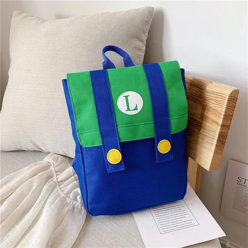 Super Mario Bros Large Capacity Waterproof Nylon Backpack Kids Kindergarten School Bag Anime Cosplay Gift