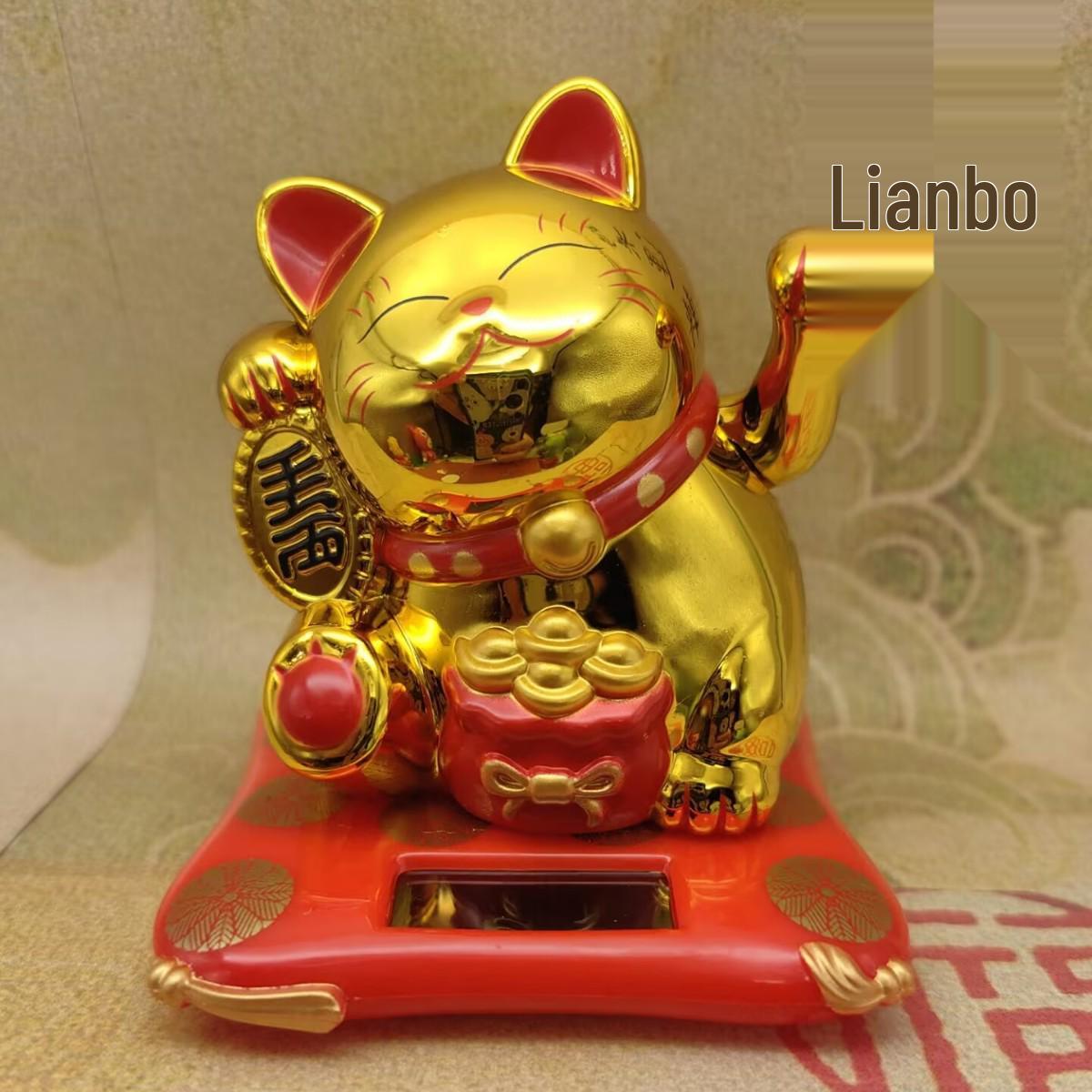 

Миниатюрная фигурка кота манеки-неко на солнечной батарее - Креативное украшение для автомобиля и ручная работа