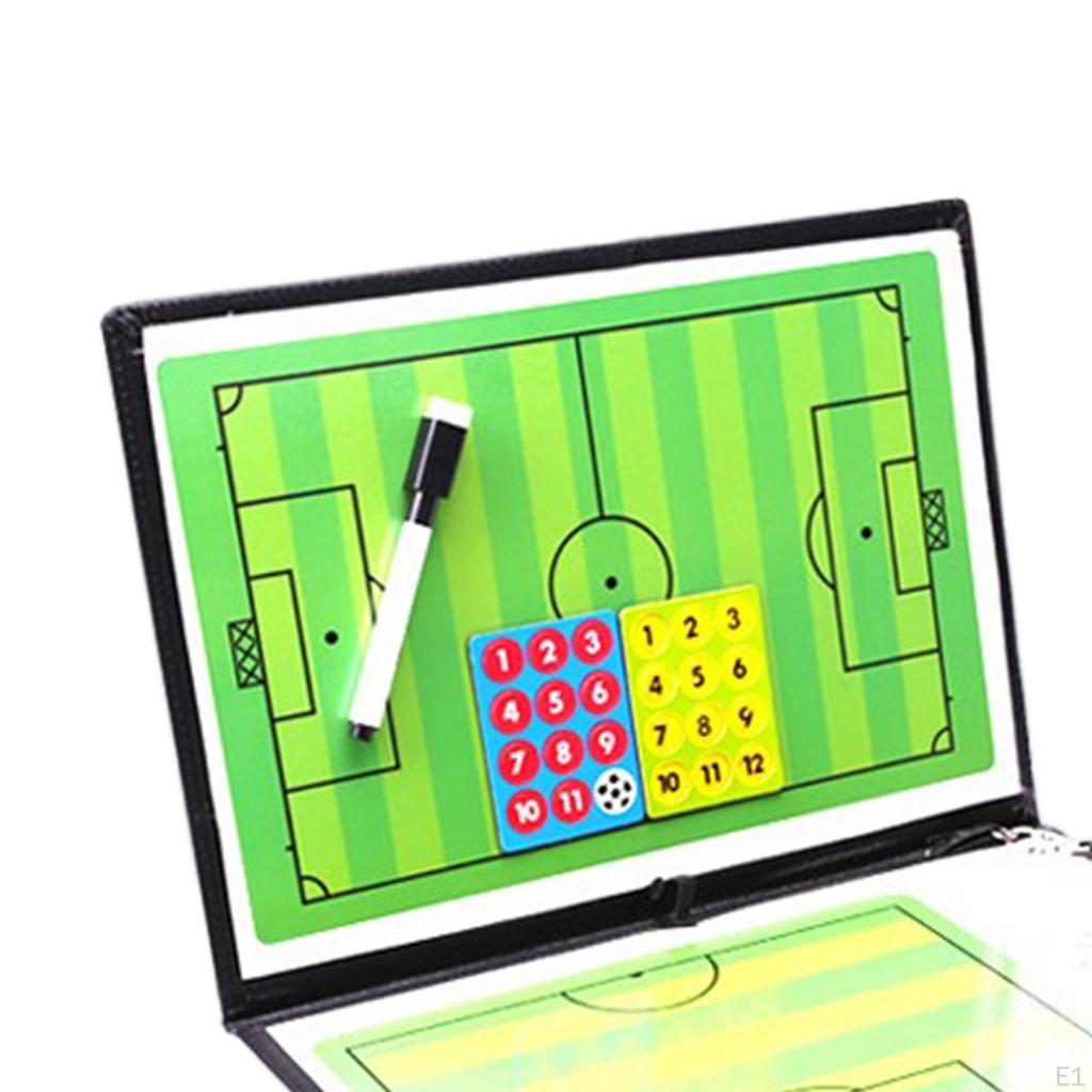 Football Soccer Magnetic ClipBoard W/ Zipper and Marker Pen Coaching Board Kit Equipment Foldable
