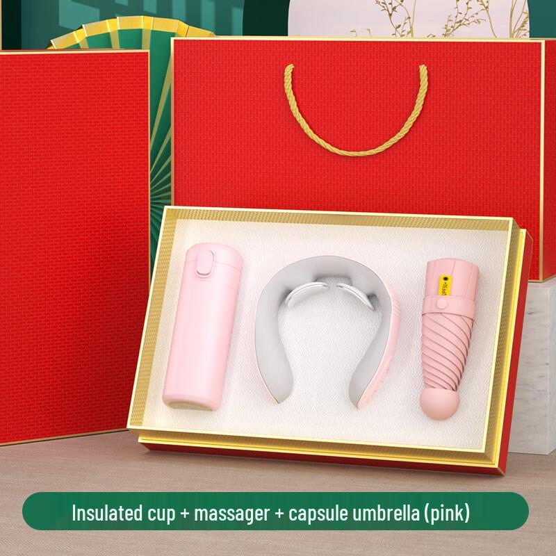 ZhiYue Gift Set with Insulated Cup, Neck Massager, and Capsule Umbrella