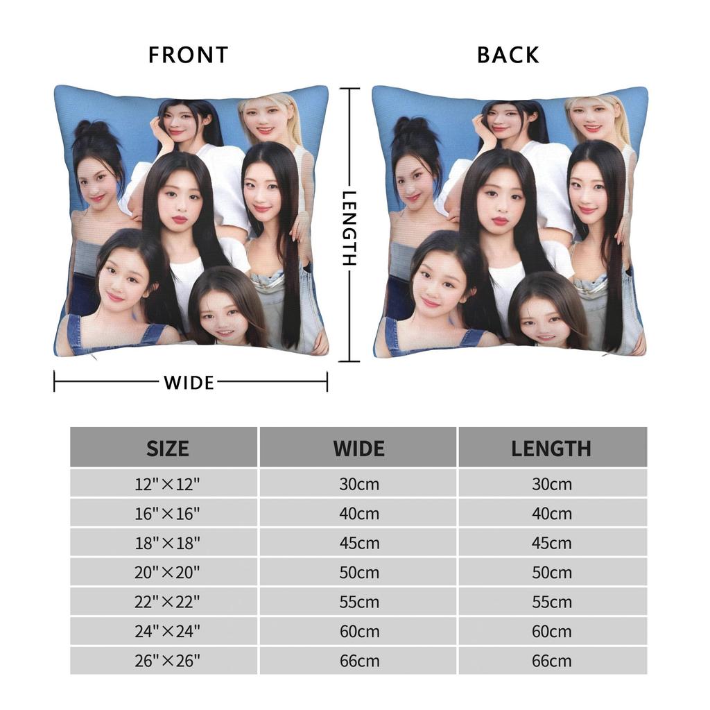 Kpop Style Babymonsters Group Pillowcase Printed Fabric Cushion Cover Decor Throw Pillow Case Cover Home Square 40X40Cm