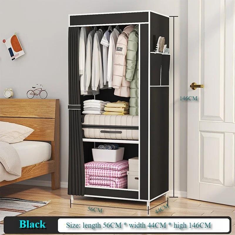 Dustproof Wardrobe Fabric Wardrobe Floor Standing Multilayer Foldable Clothing Hanger Large Capacity Dustproof Bedroom Furniture