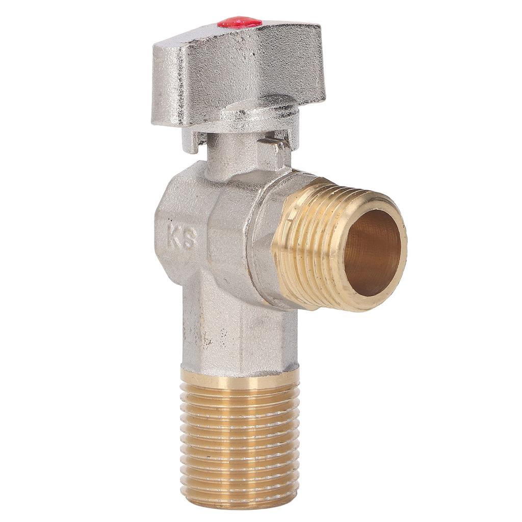 G1/2 Thread Brass Triangle Valve Large Flow Cold Hot Water Angle Stop Valve for Kitchen Bathroom