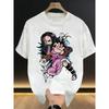 Plus Size Demon Slayer Anime Printed Men and Women Tshirt Casual Parent Child Top Fashion Cotton Y2K Harajuku Street Summer