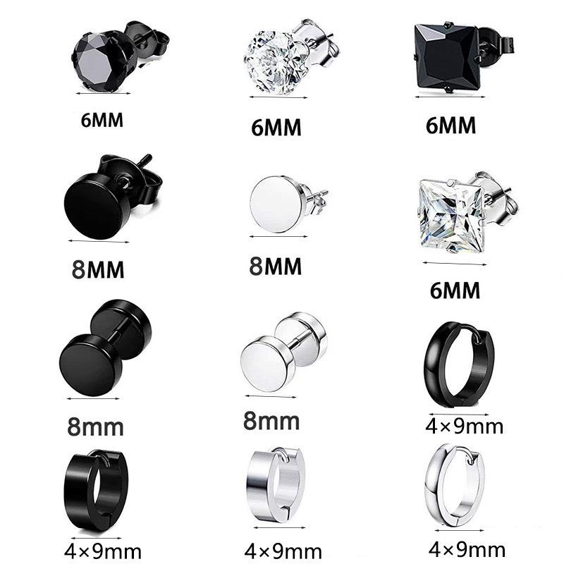 Korean Trendy Stud & Dangle Earrings Set: Dumbbell, Cross Pendants, Hip Hop Style