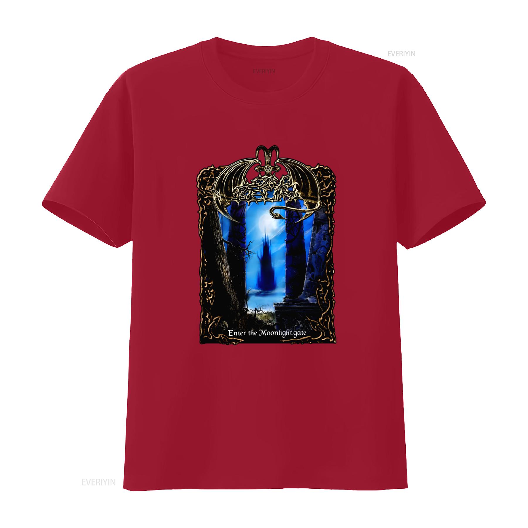 New T shirt LORD BELIAL Enter the Moonlight Gate Gothic Fantasy Design for vintage Washed Top For Everyday Wear Stretched S