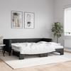 Extendable Daybed with Mattresses Black 80x200 Cm Fabric