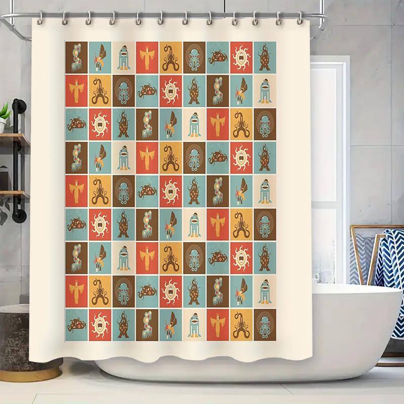 

Bathroom Shower Curtain Waterproof Vintage Floral Pattern Farmhouse Decor Washable Fabric Liner Modern Home Textile W60H190(CM)-1 Pcs