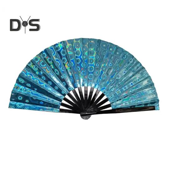 Tragbarer Faltventilator, holografischer Handventilator für den Sommer, Dekoration, Tanz-Performance-Requisiten, Party-Kostümzubehör
