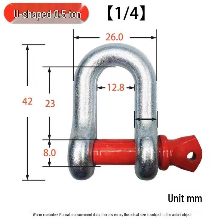 High-Strength U-Type D-Shackle for Lifting & Excavator Locks