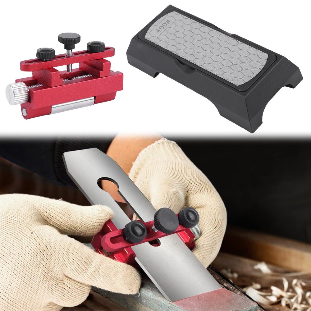 Honing Guide System Wear Resist Blade Sharpening Holder Kit 400/1000 Grit Diamond Sharpening Plate Set for Planer Chisel