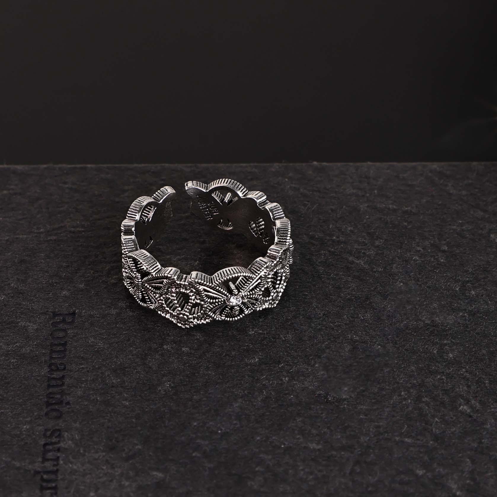 

Регулируемое кольцо с открытым пальцем - Нишевый дизайн с стойким покрытием из стерлингового серебра S925 для женщин