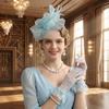 Fascinators Hat for Women Tea Party Fascinator Headband with Gloves Tea Party Accessories for Ladies