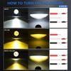 Pair 60W LED Motorcycle Fog Lights Headlight Spotlights Work Lamp Fisheye Lens