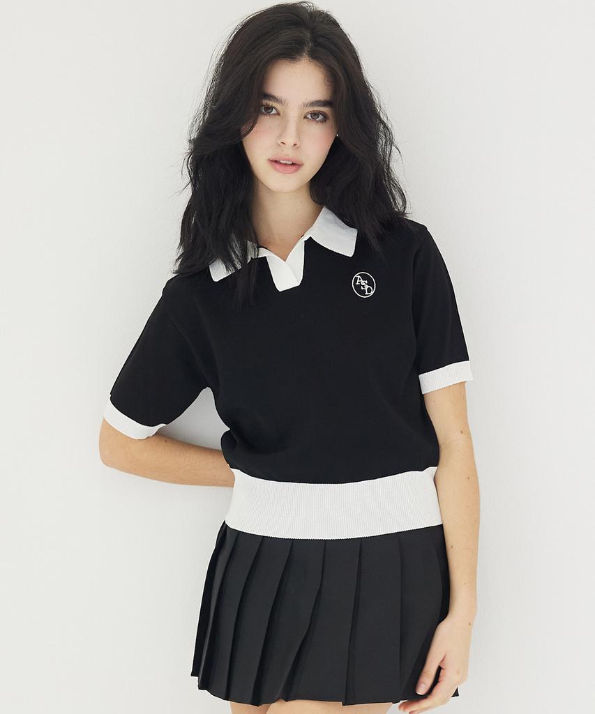 AWESOME STUDIO Point Collar Knit Black