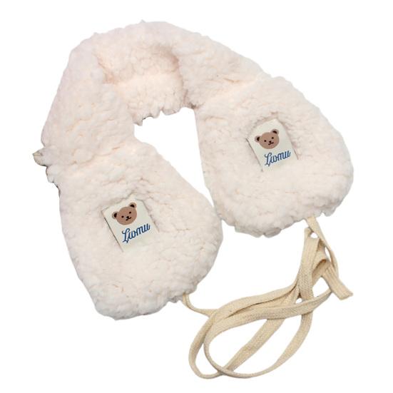 

Теплые наушники с рисунком медведя с рисунком медведя для женщин и девочек, зимние уличные складные теплые уши на шнуровке, мягкие меховые чехлы для ушей бежевый