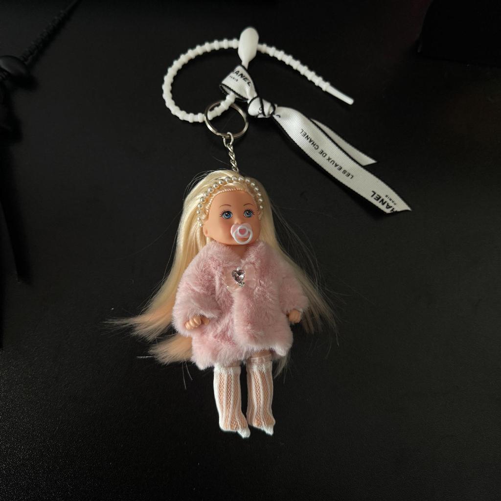 Internet Celebrity Style Plush Doll Keychain - Cute Cartoon Bag Charm for Girls
