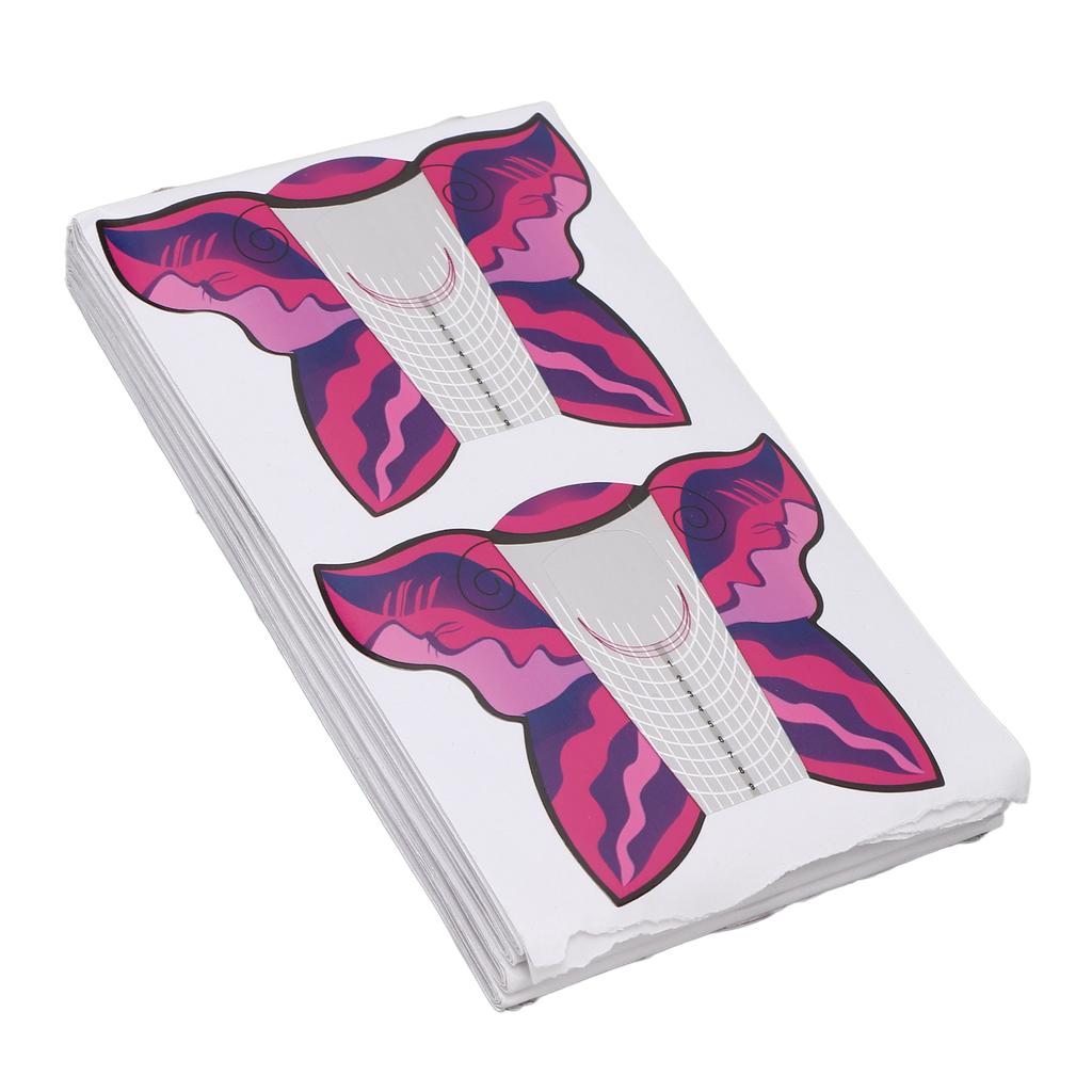 100 Stück Nagelform Verlängerungsaufkleber Selbstklebende Nagelspitzen Führungsaufkleber Maniküre Werkzeuge Rosarot