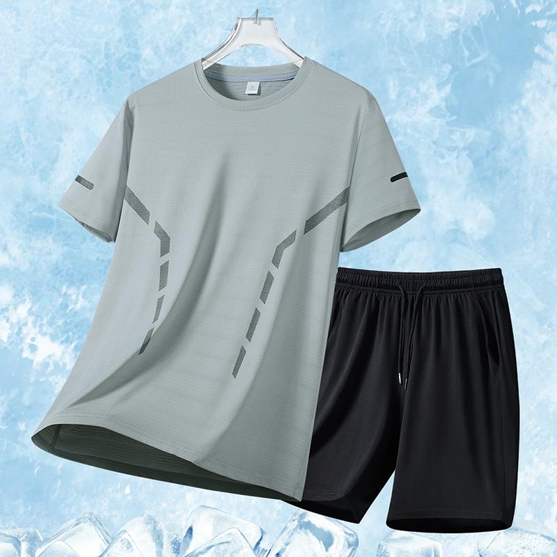 Summer Running Fitness Set Men's Outdoor Men's Leisure Set Two Piece Set