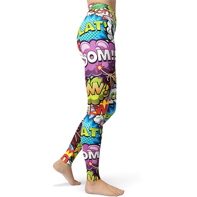 Women's Cartoon Print High Waist Yoga Leggings