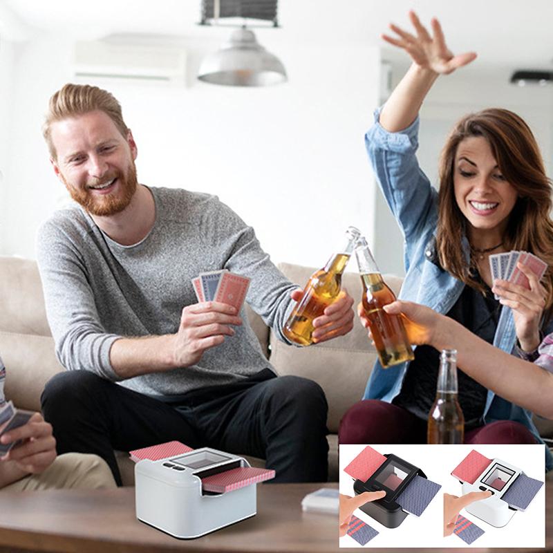 Automatic Card Shuffler For 1-2 Decks, Rechargeable 2000Mah Battery, Low Noise Electric Shuffling Machine For Uno