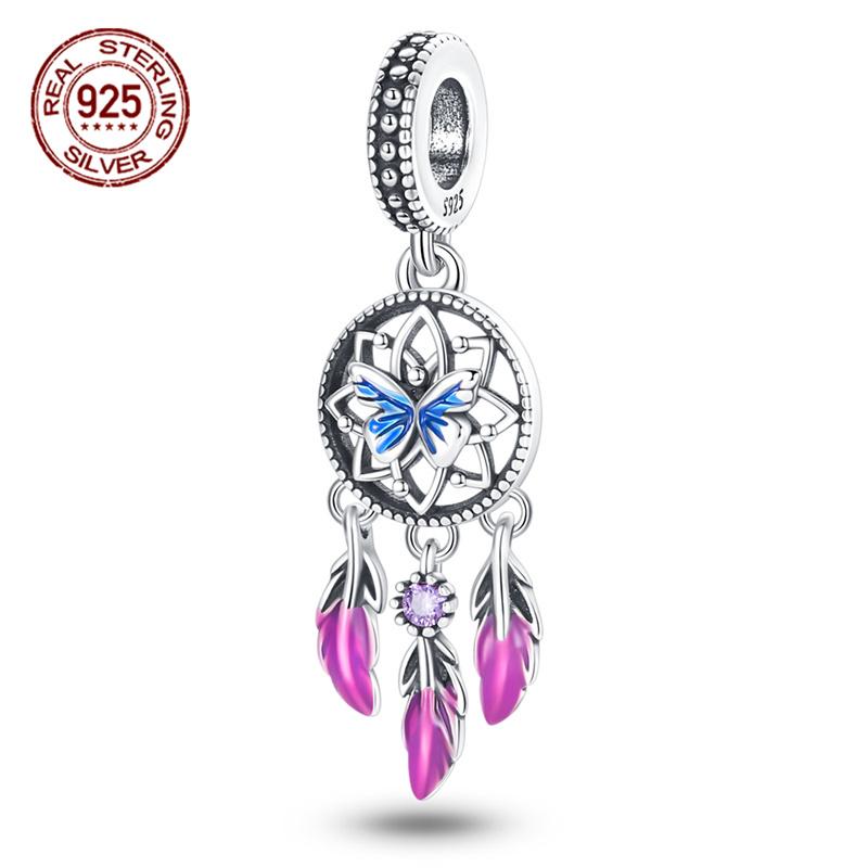 Original Fit 3MM Bracelet S925 Silver Dreamcatcher Series Dream Pendant Charms DIY For Women Jewelry Birthday Gift