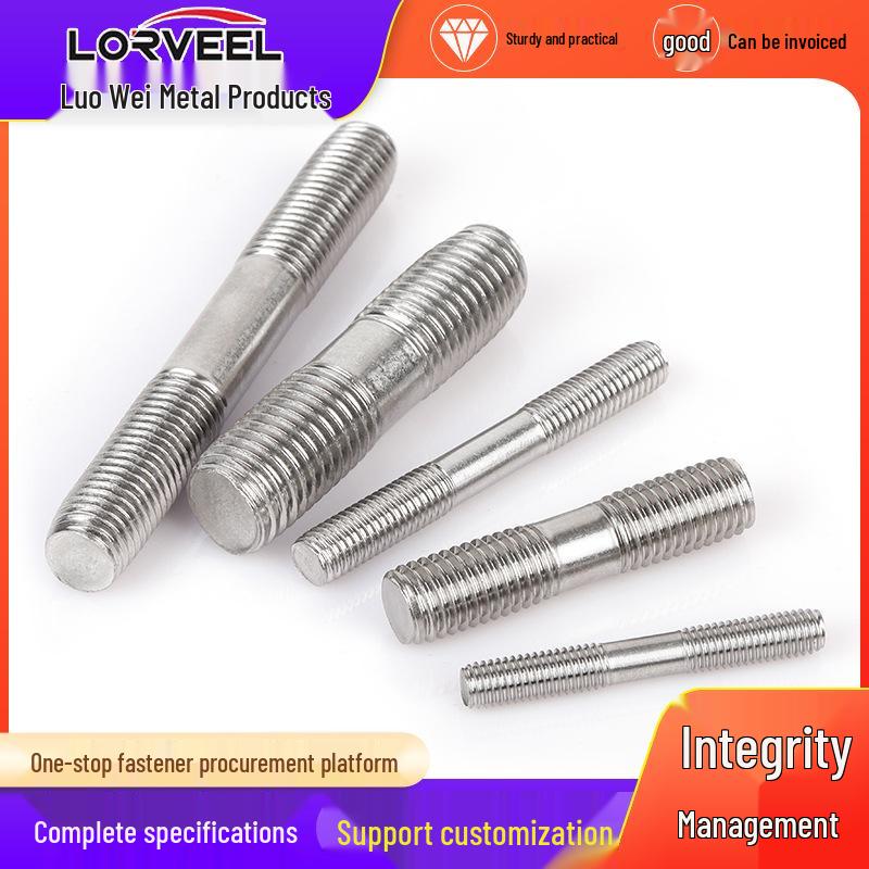 Customizable Stainless Steel Double-Ended Stud Bolt with Equal Thread Length