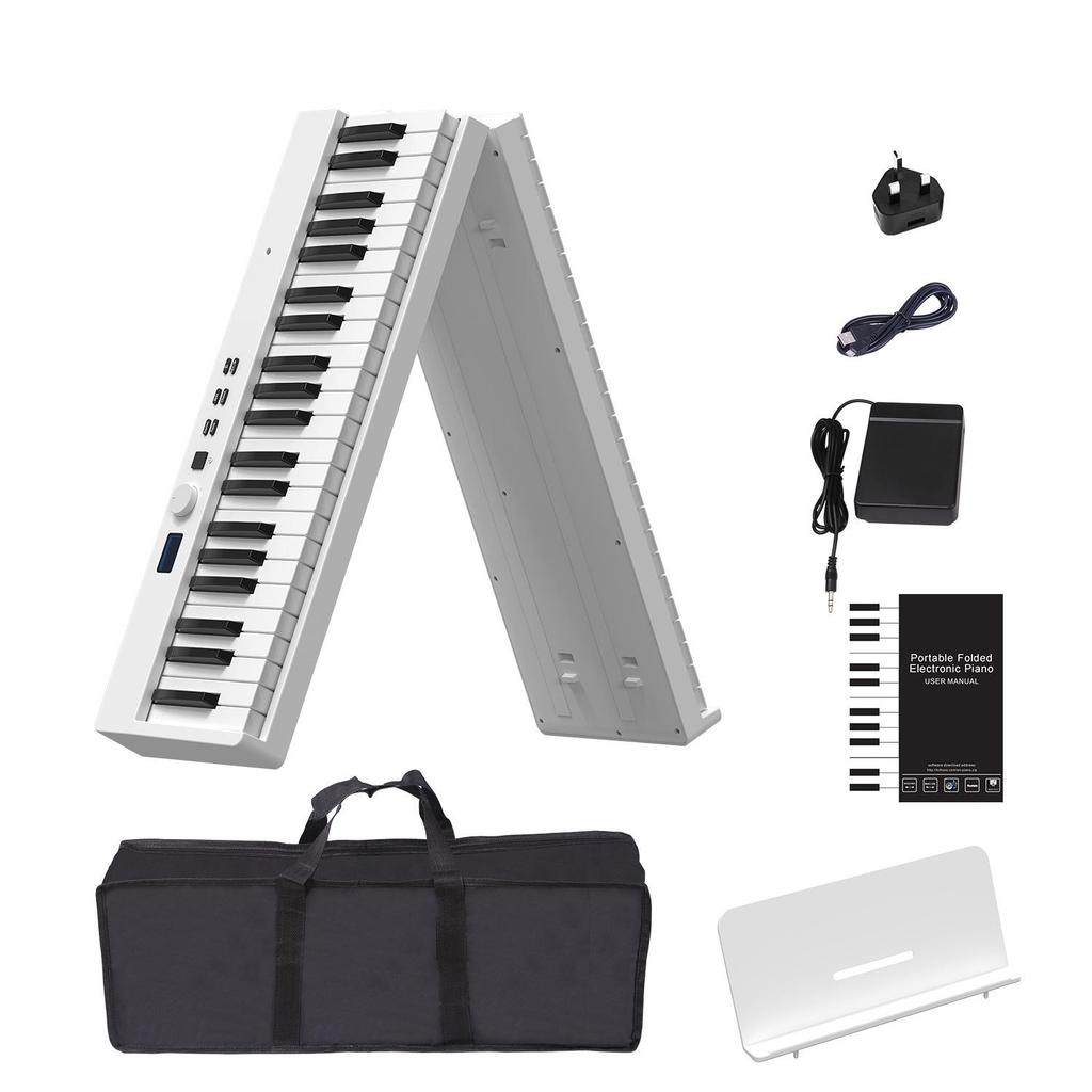 Rechargeable 88-Key Foldable Portable Bluetooth MIDI Keyboard for Beginners and Adults