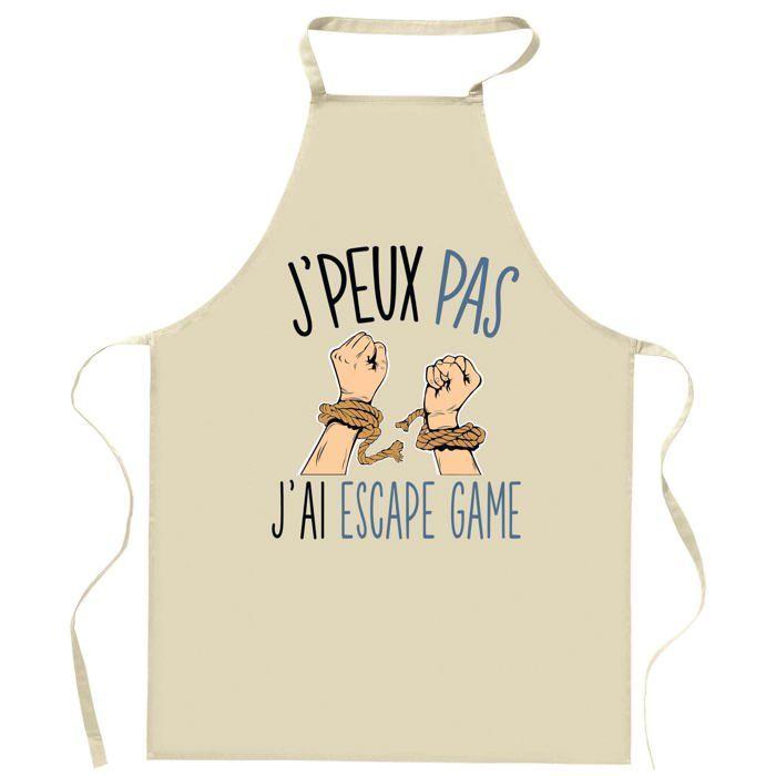 Tablier de cuisine - Planetee - Motif Escape Game « J'peux pas » - Coton - Impression France