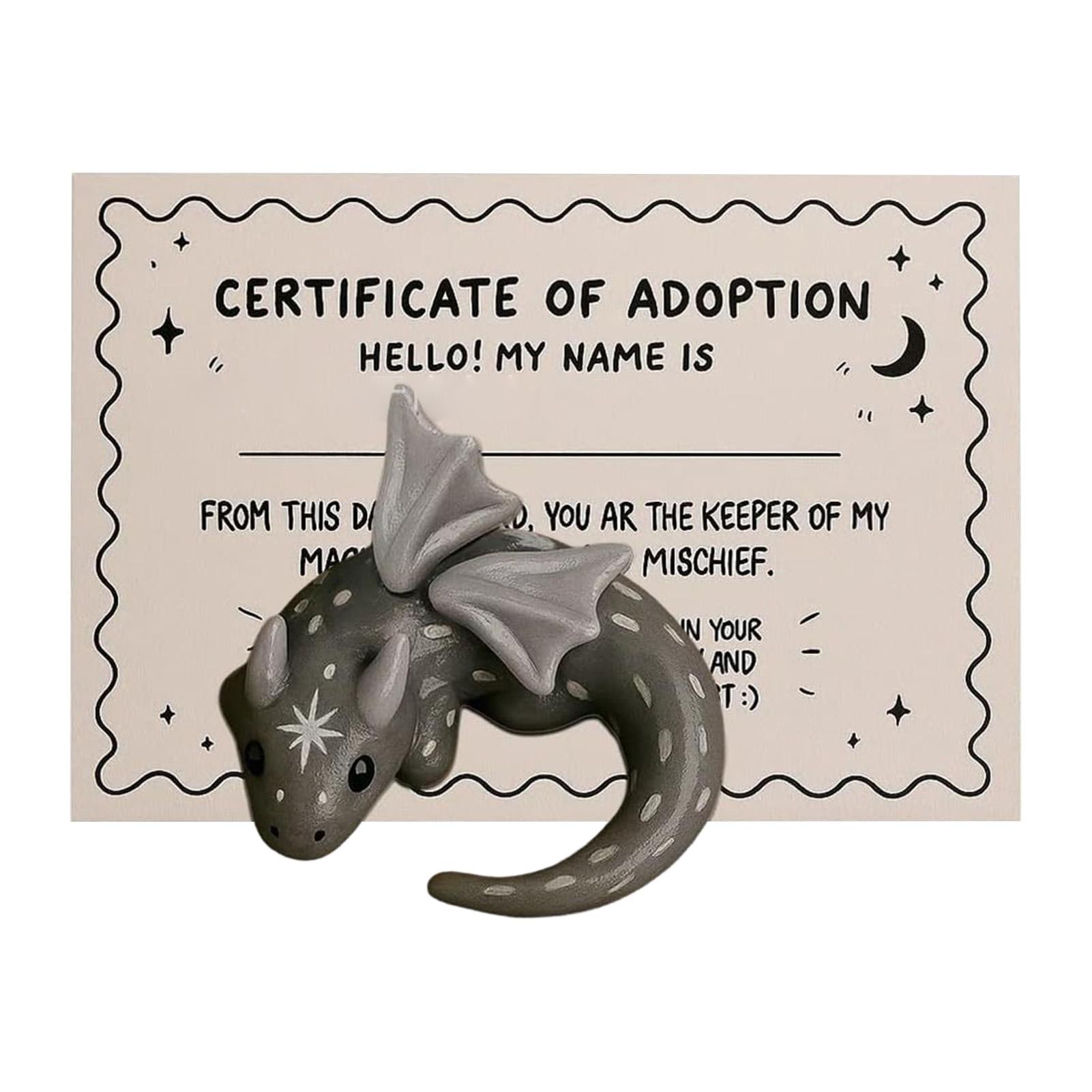 

Emotional Support Dragon Decoration Handmade Resin Therapy Companion with Cards for Stress Relief Portable Desk Ornament