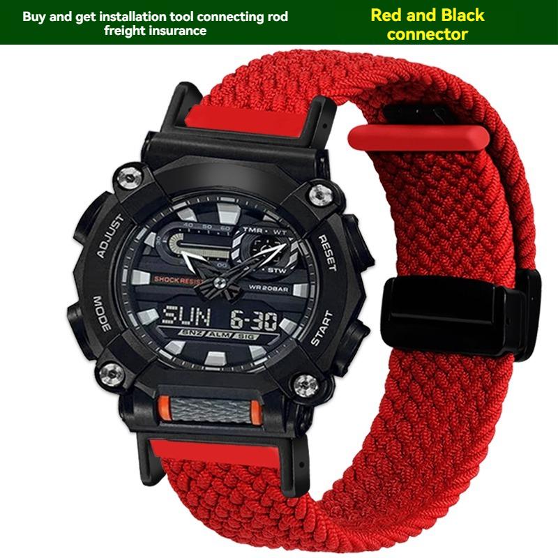 for Casio Watch with 16mm Magnetic Outdoor Nylon Strap G-SHOCK GA110 100 120 GA900 GA2100 DW-5600 GW-B5600 GW-M5610 Sports Strap