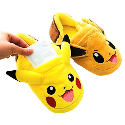 MORIPiLO Women's Slippers, Pokémon Pikachu and Eevee, 23.0~25.0 cm E