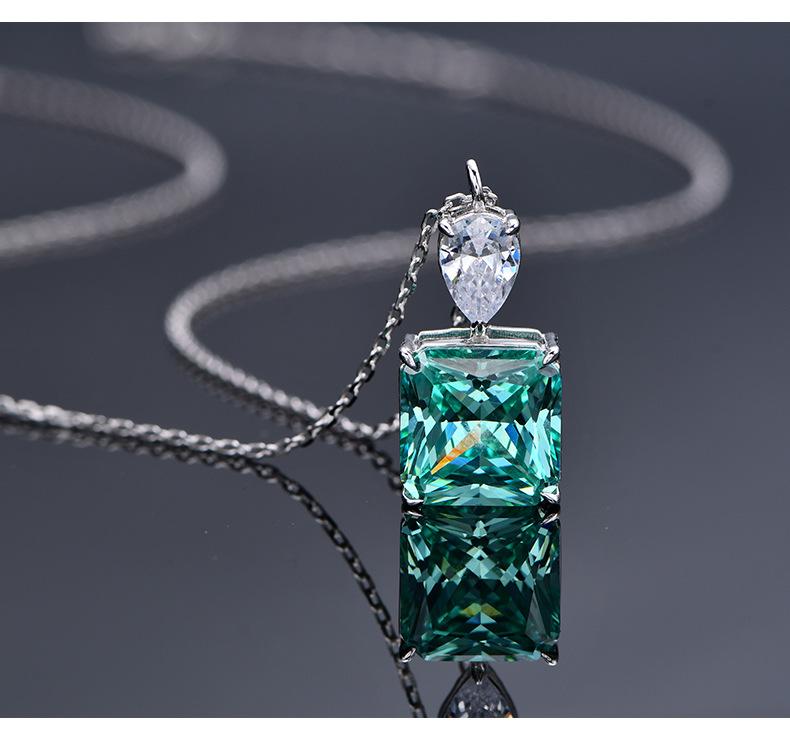 

Ожерелье с высокоуглеродистым бриллиантом 8 карат для женщин, 10 * 10, ледяная огранка Padma, имитация рубина S925, серебряный кулон