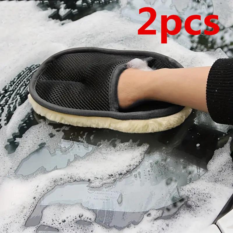 2pcs Car Wash Brush Cleaning Wool Soft Gloves Car Wash Gloves Car Wash Sponge Car Cleaning чёрный