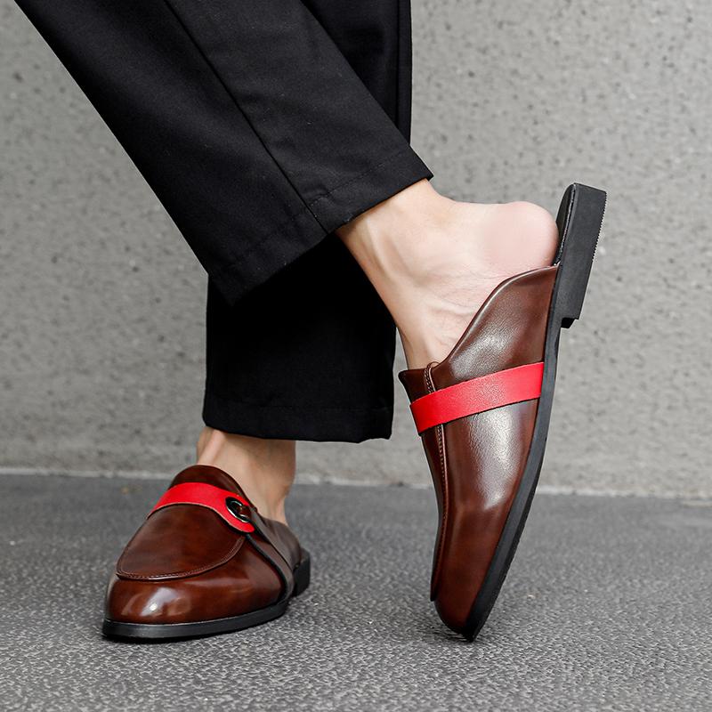 Fashionable Men Slippers European American Casual One-step Comfortable Business Brand Shoes British Gentleman Slippers Men