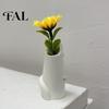Decorative Dried Flower Container Creative Cat Shaped Vase, Minimalist Cartoon Kitten Tabletop Planter for Narrow Mouth Bud Vase Fresh Flowers,