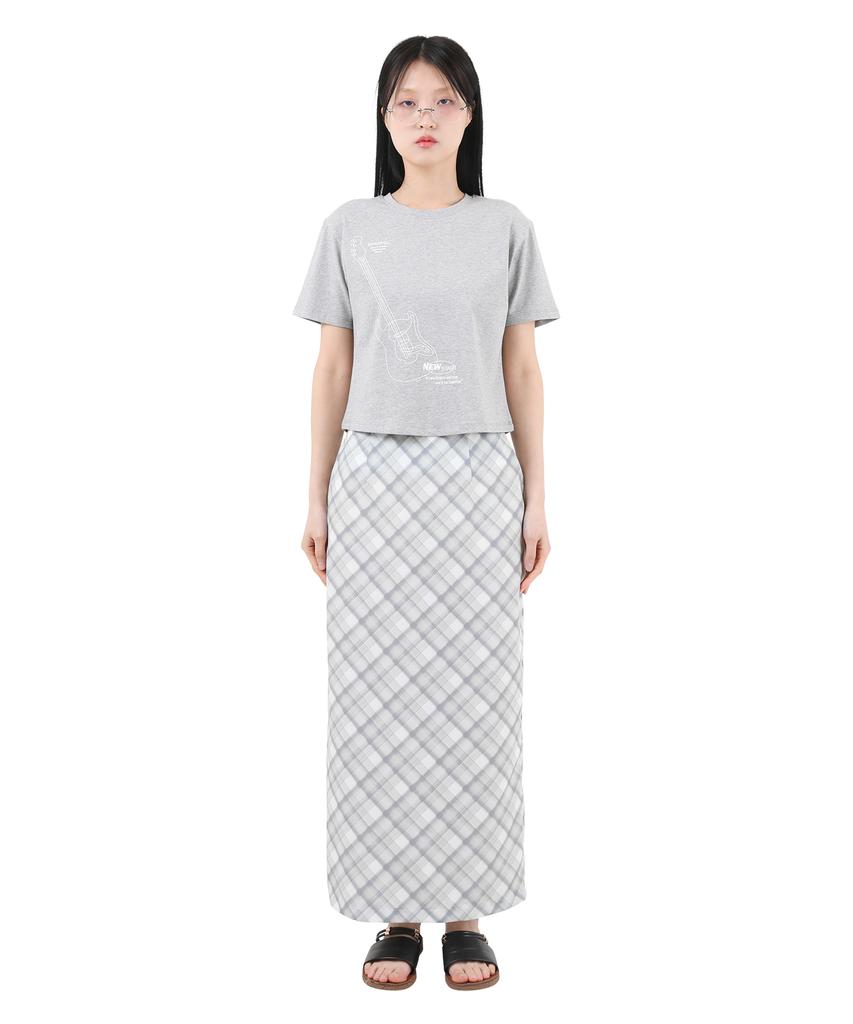 Catharsis Check Pattern Long Skirt Green One Size