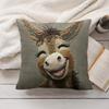 Spooky Goat Face 2D Cool Cushion Cover Silky Short Plush Invisible Zipper Dustproof Sofa Pillow Case For Home Decor