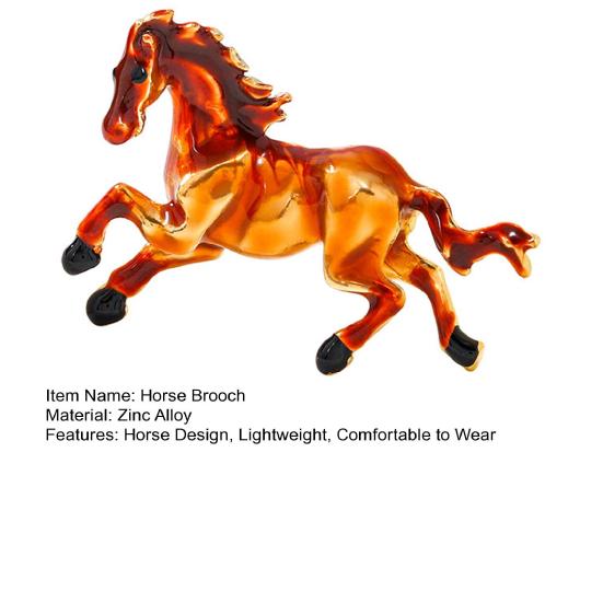 Yousheng Horse Brooch Retro Style Enamel Pin Smooth Line Design Animal Pin Metal Edging Lightweight Suit Lapel Badge