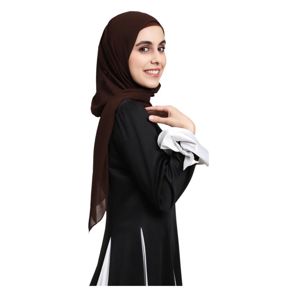 New Magnetic Buckle Instant Chiffon Hijab Large Size Ready To Wear Long Shawl Plain Solid Color Headscarf For Women