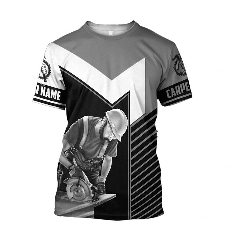 Carpenter Worker Men's T-shirt Short Sleeve Round Neck Breathable T Shirt 3d Print Graphic Tools Harajuku Casual Workwear Tees