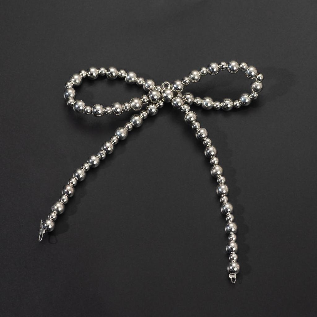 Handcrafted Beaded Bow Pearl Hair Clip & DIY Accessory