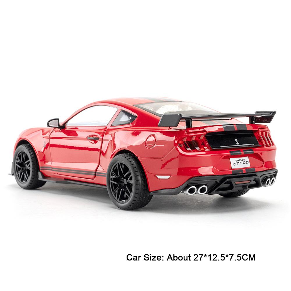 1:18 Mustang Gt500 Accord Alloy Cars Diecast Models Toys 4 Doors Opened With Sound Light Pull Back Vehices Kids Birthday Present