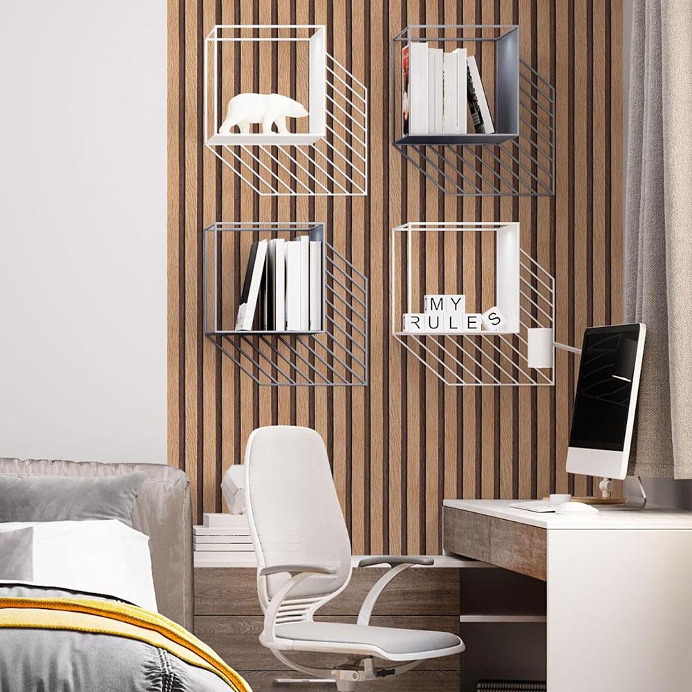 PVC Wood Slat Wallpaper Removable Peel Wallpaper Self Adhesives Wall Sticker For Kitchen Countertop Cabinet Home Decor