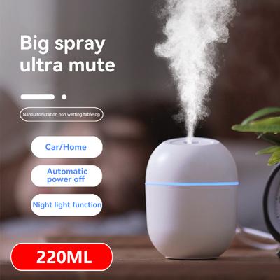 Zvlhčovač vzduchu LED ambientní světlo Sprejový zvlhčovač Aromaterapie Difuzér esenciálních olejů Dobíjecí přes USB Čistička vzduchu pro domácnost