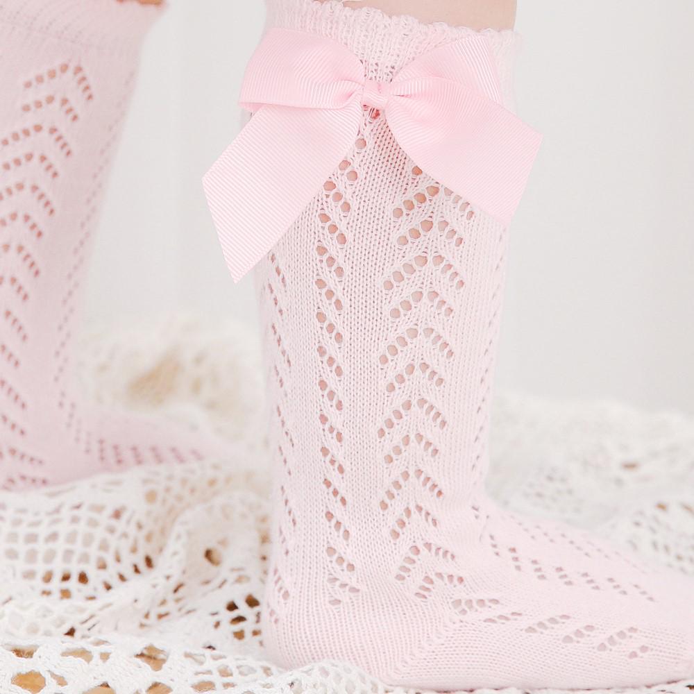 

7-Color In-Motion Ring Hollow Socks - Children s Loose Cuff Bow Long Fluffy Socks S (Foot Length 8-10CM, 0-12 months)