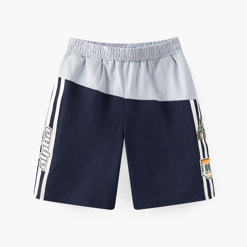 [Choose 3 Pieces from 179] Mqd Children's Short-Sleeved T-Shirt Summer Boys and Girls Color-Blocking Printed Loose T-Shirt