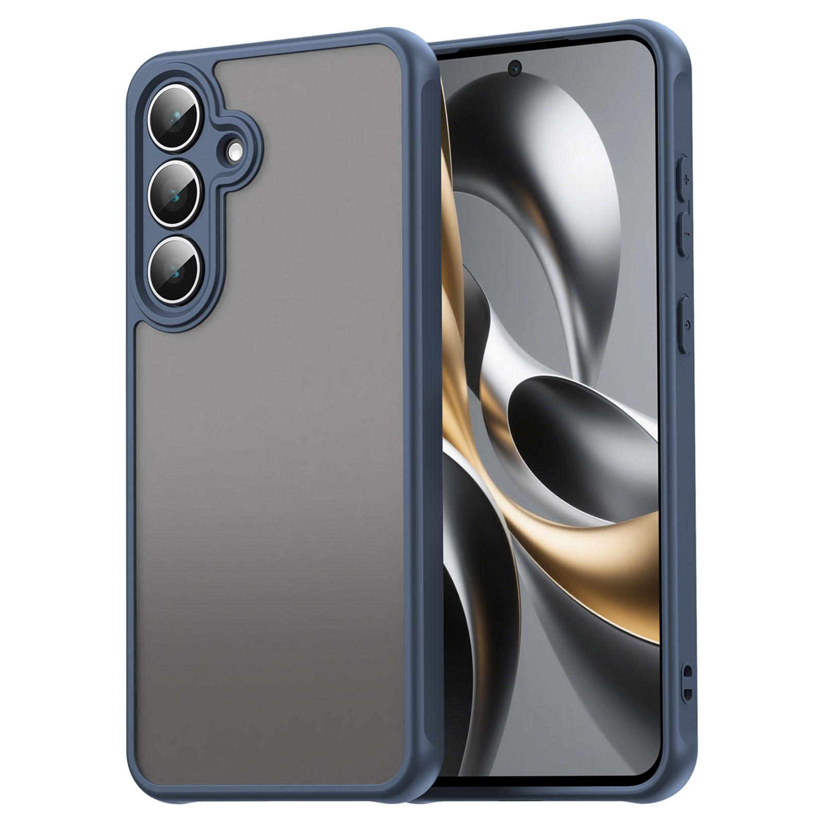 

Для Samsung Galaxy S25 FE Чехол Ударопрочный С подушками безопасности Матовый Полупрозрачный ПК+ТПУ Задняя крышка телефона Blue